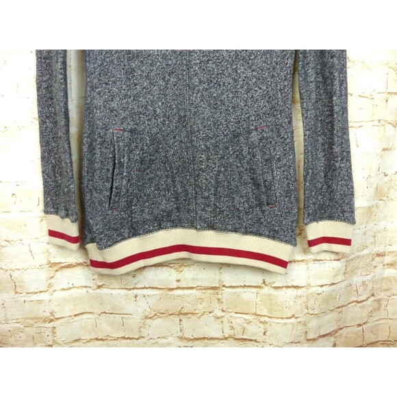 Roots Canada Womens XS Hooded Pullover Sweater Heather Black Varsity Cuffs - Picture 7 of 14